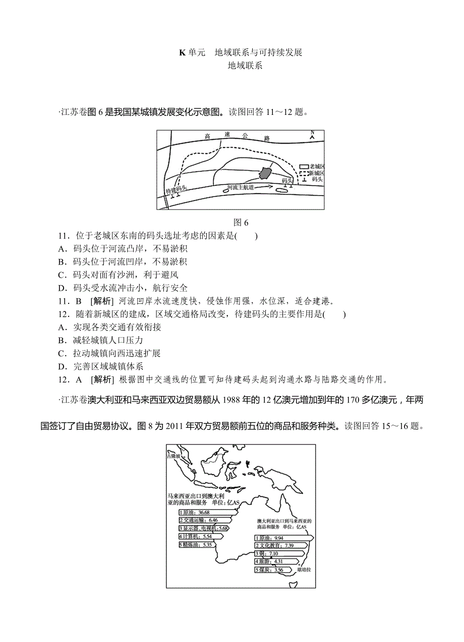 （高三地理试卷）-125-高考地理的（高考真题+模拟新题）分类汇编：K单元 地域联系与可持续发展_第1页