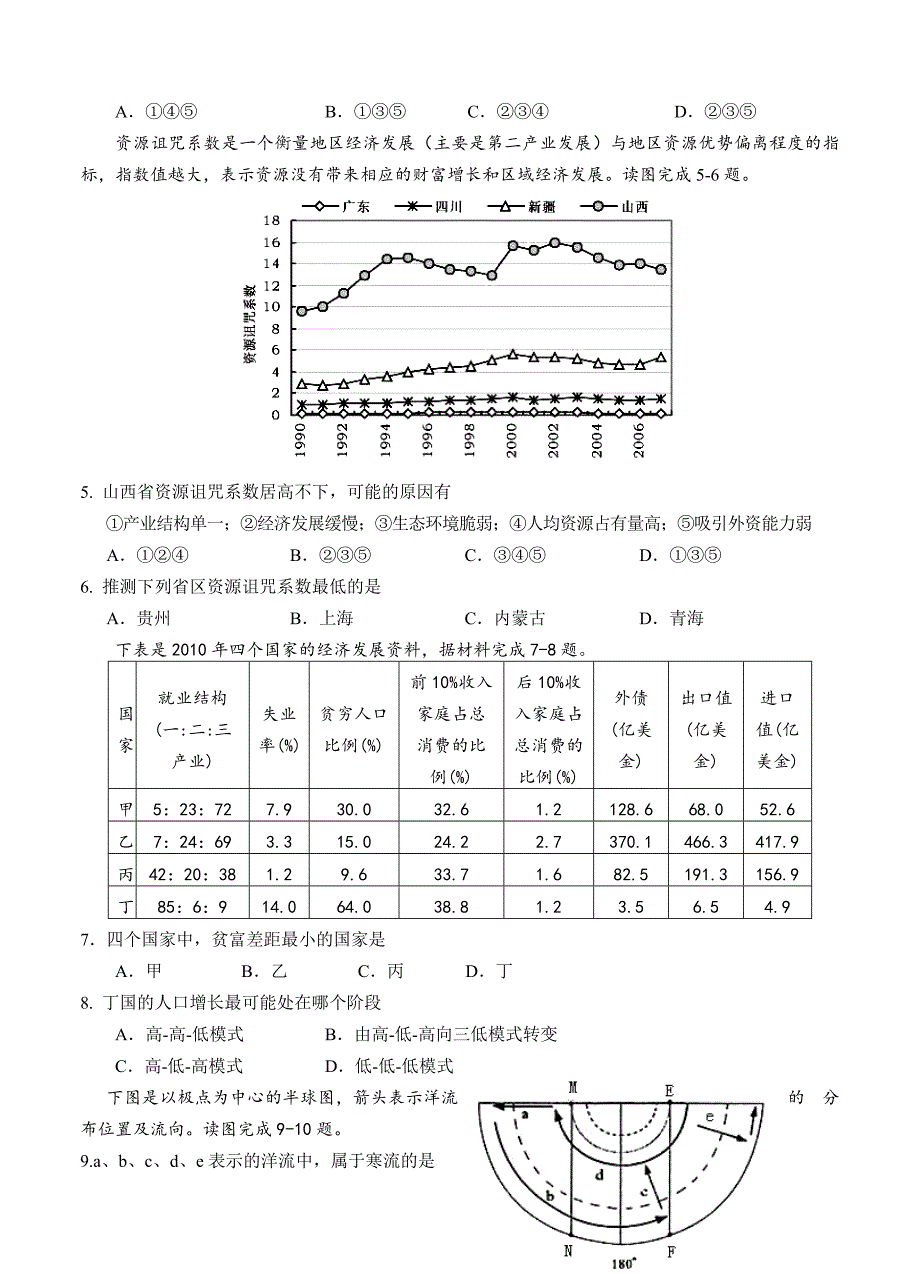 （高三地理试卷）-1743-浙江省金华一中高三12月月考地理的_第2页