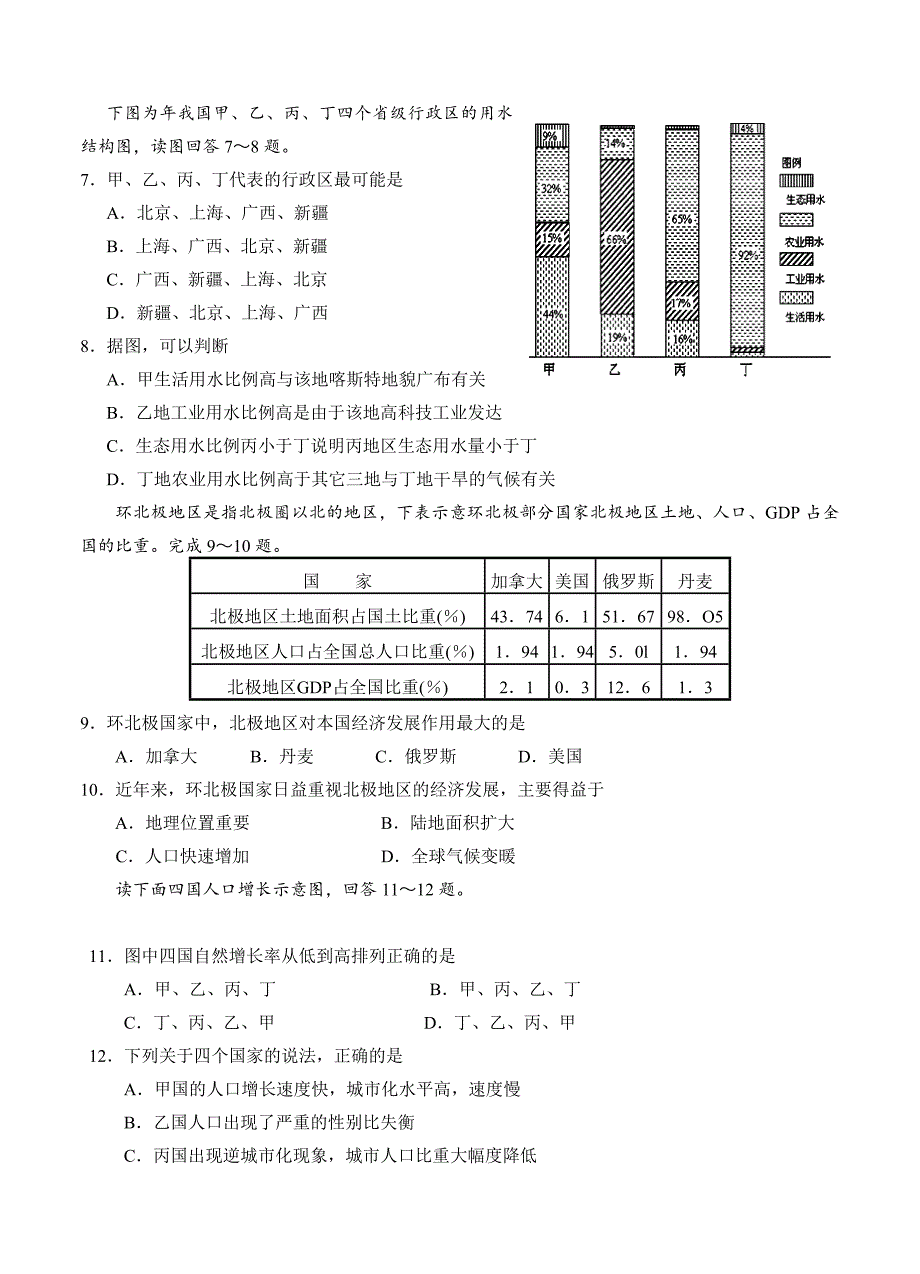 （高三地理试卷）-800-江苏省高三下学期开学考试 地理的_第2页