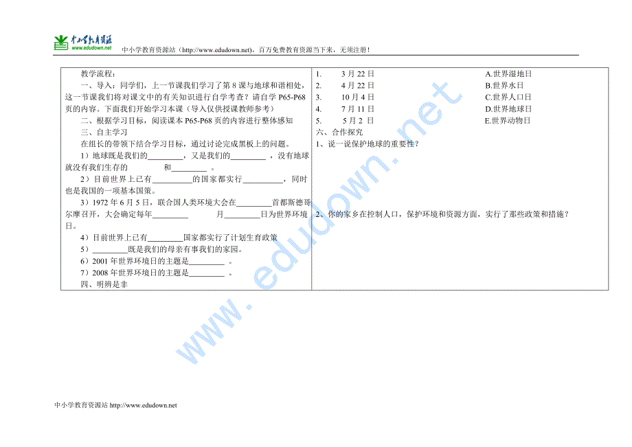 未来版品德与社会六年级下册《资源亮出黄牌》第二课时教案_第2页