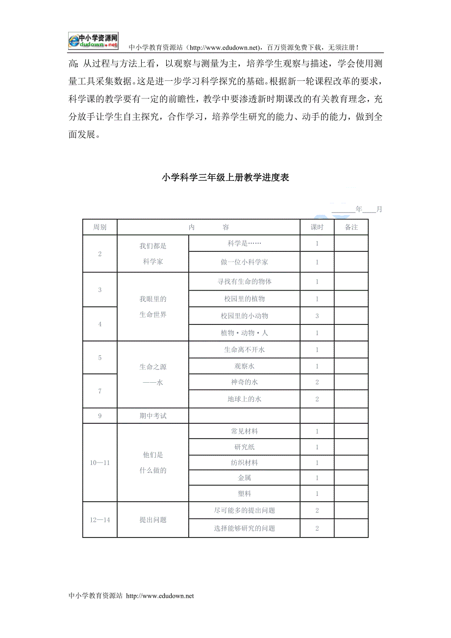 苏教版科学三级上教学计划_第2页