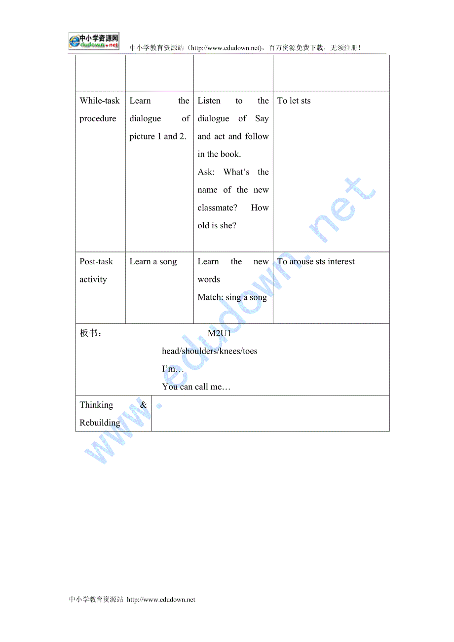 牛津沪教四上Module 2《Unit  A new classmate》（period）教案_第2页