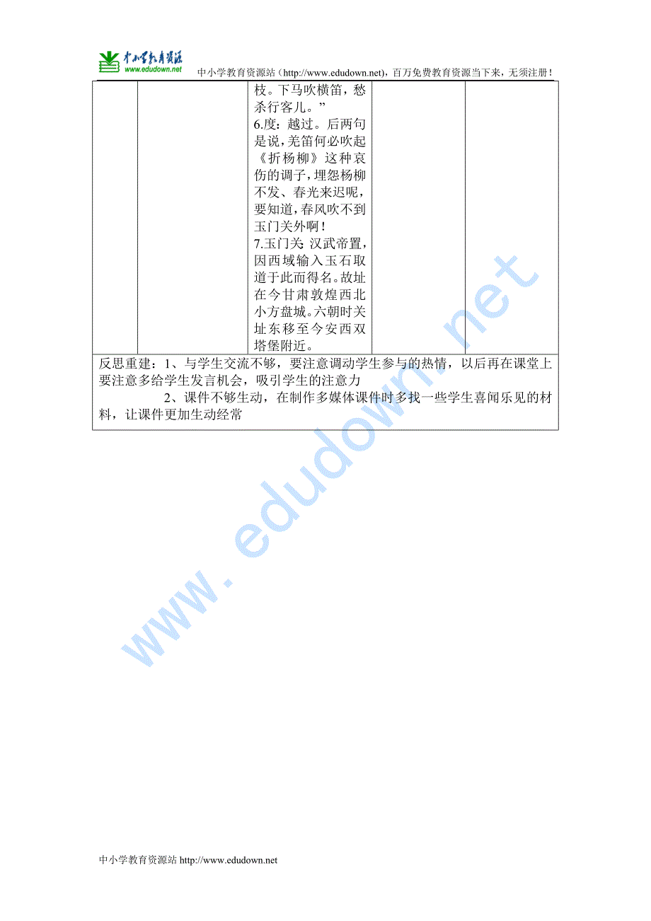 语文A版第六册《凉州词》教案_第3页