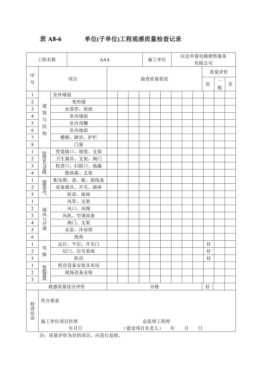 电梯施工资料卷(模板)_第5页