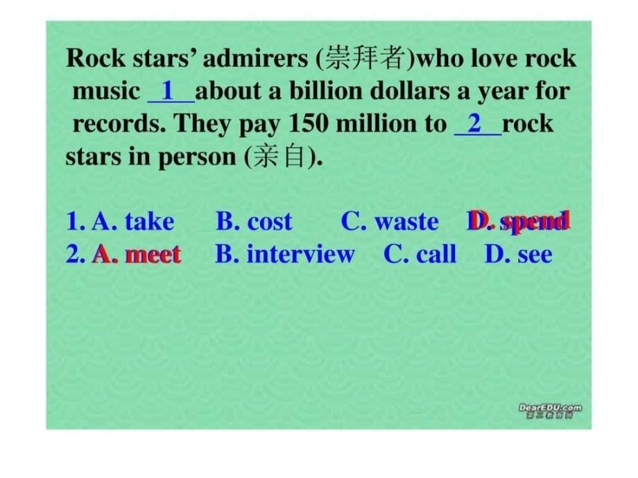 高考英语完形填空解题思路与技巧课件 新课标 人教版_第5页