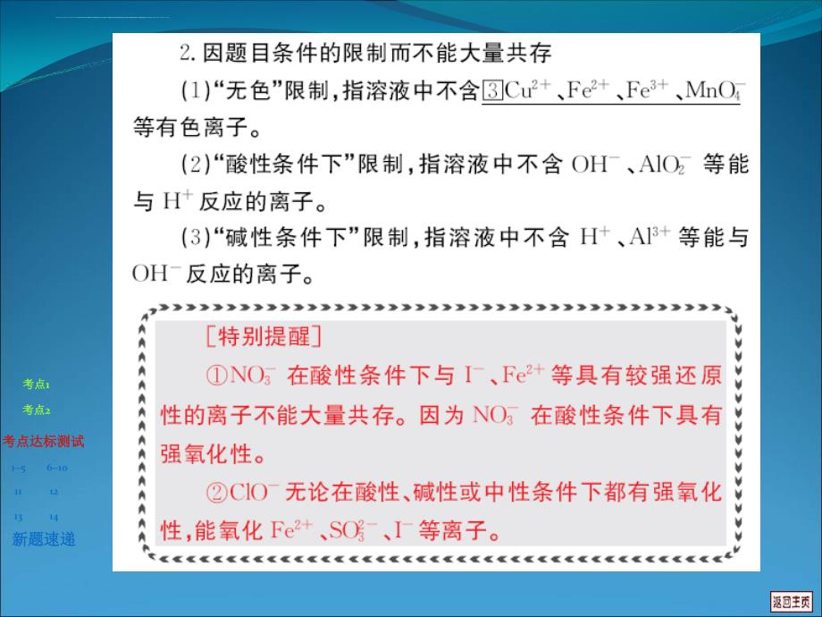 高二化学离子共存和离子推断ppt培训课件_第4页