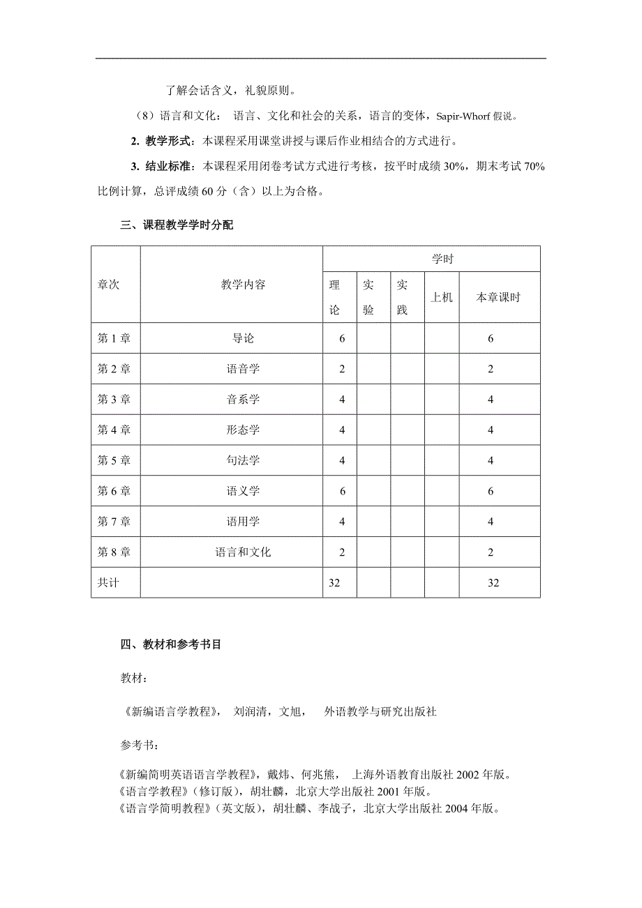 《语言学概论》教学大纲_第2页