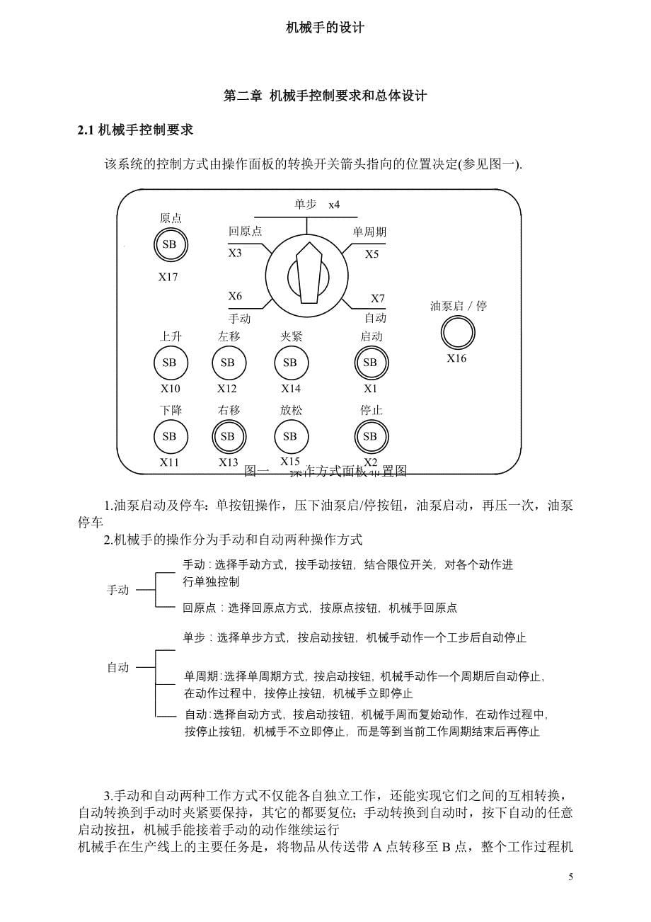 机械手电气控制设计的毕业设计_第5页