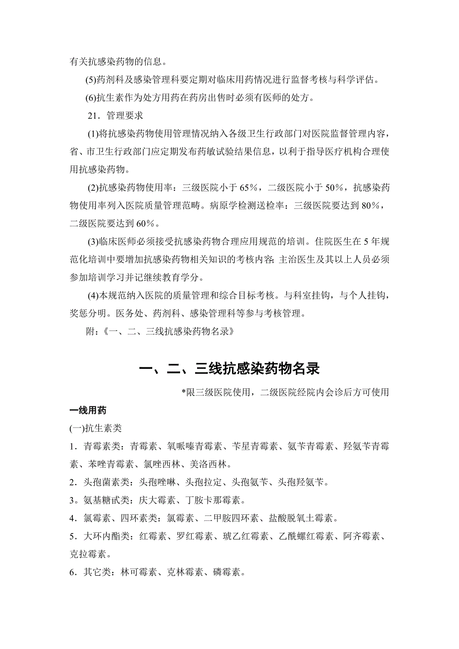 抗生素分级管理制度（江苏省）_第4页