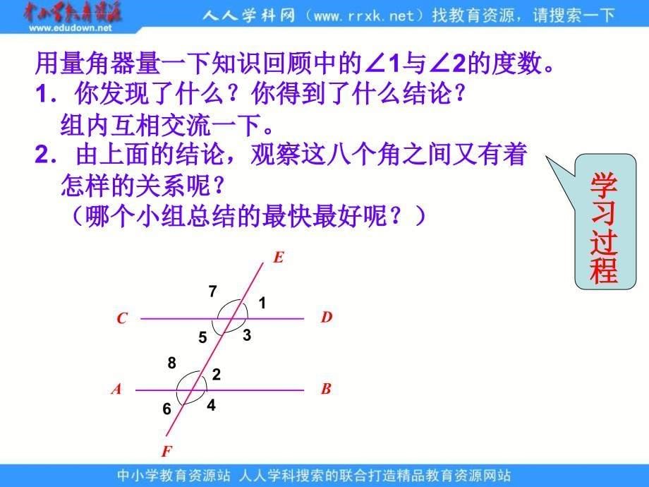 青岛版七下10.3《平行线的性质》课件_第5页