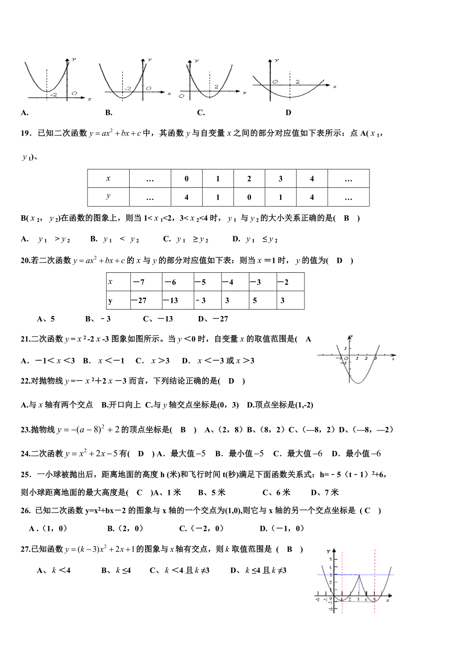 2014年贵州中考真题专题训练(二次函数)[1]_第3页