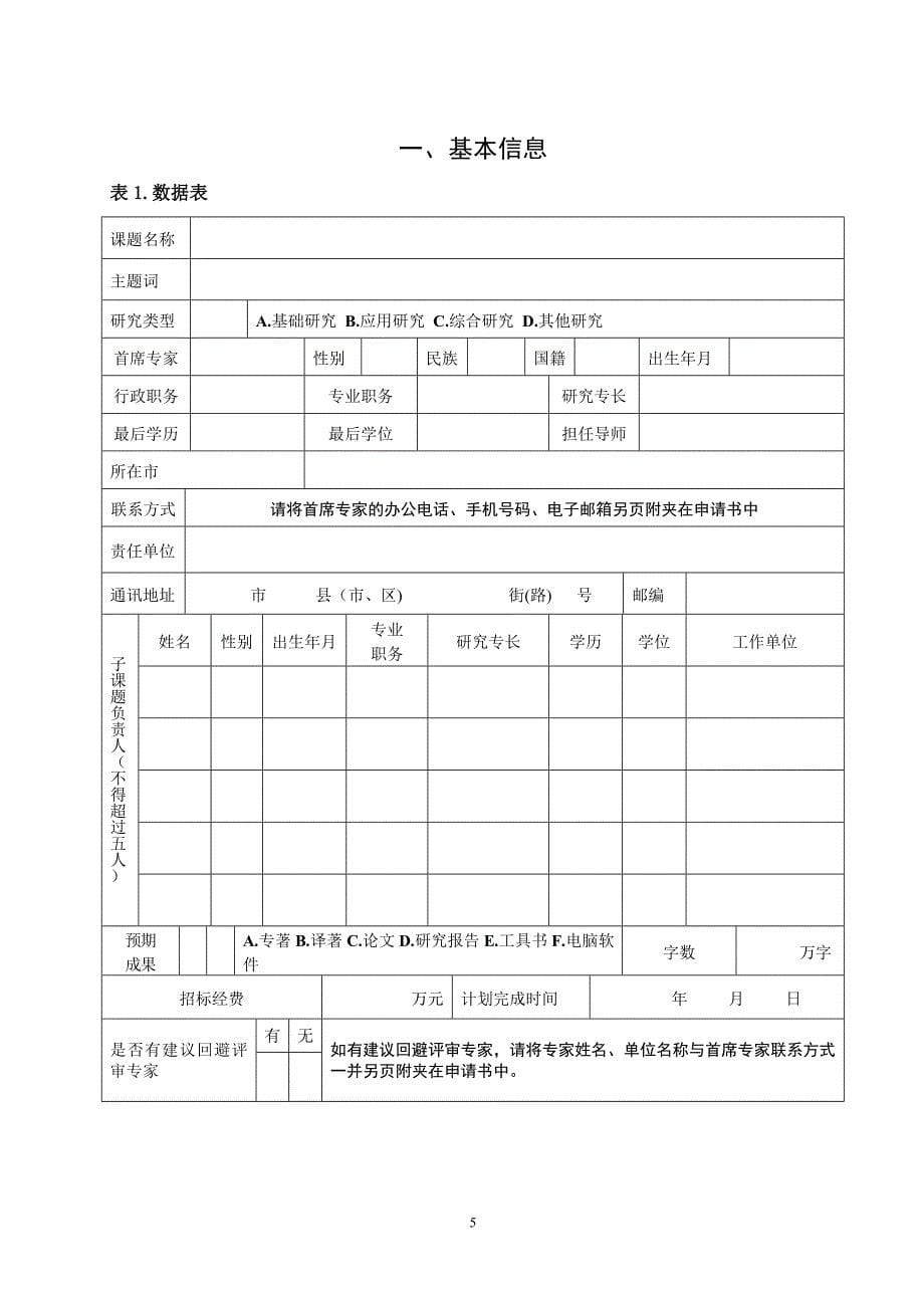 山东省教育科学规划重大课题投标申请书_第5页