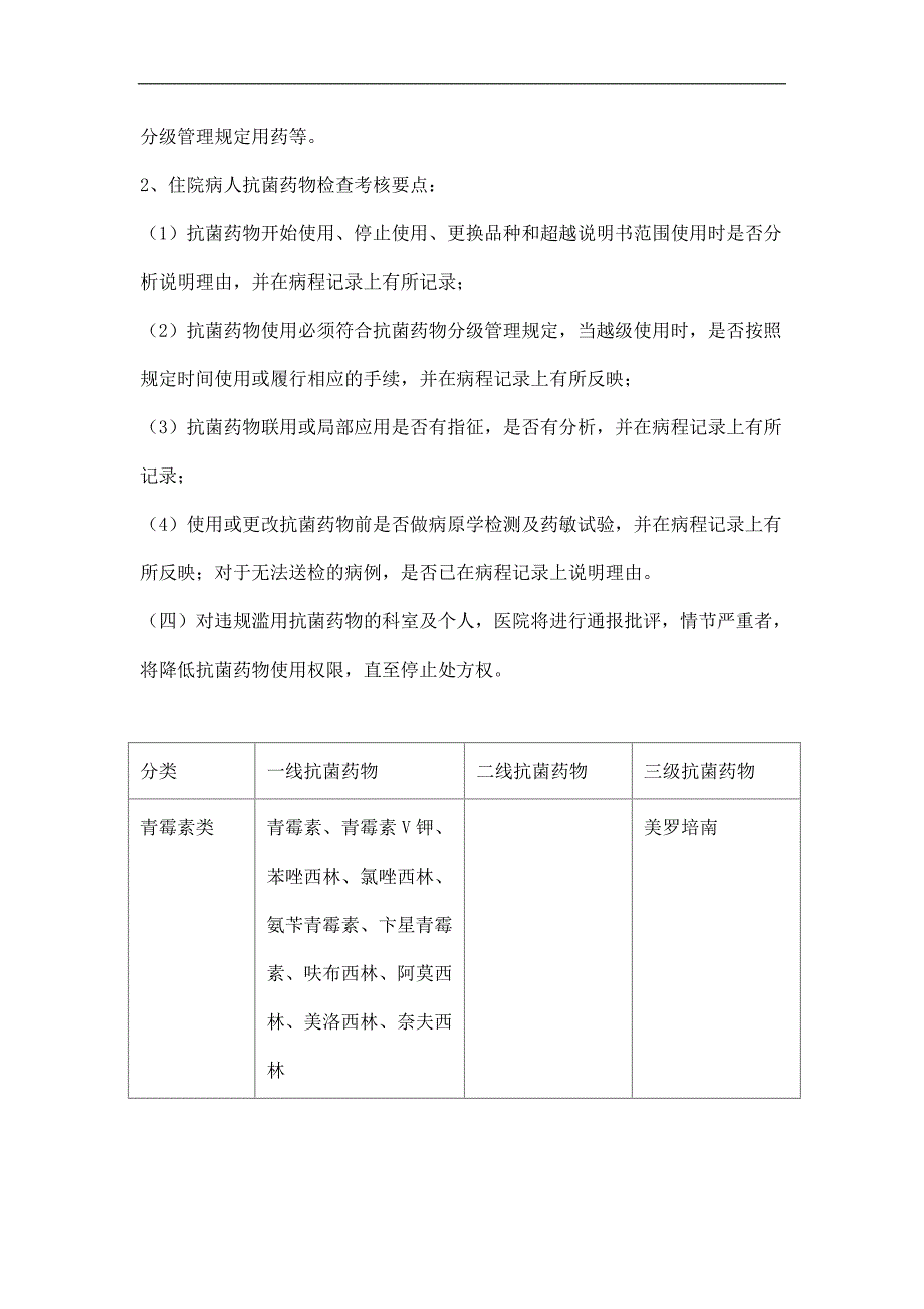 抗菌药物分级管理制度及目录5页_第3页