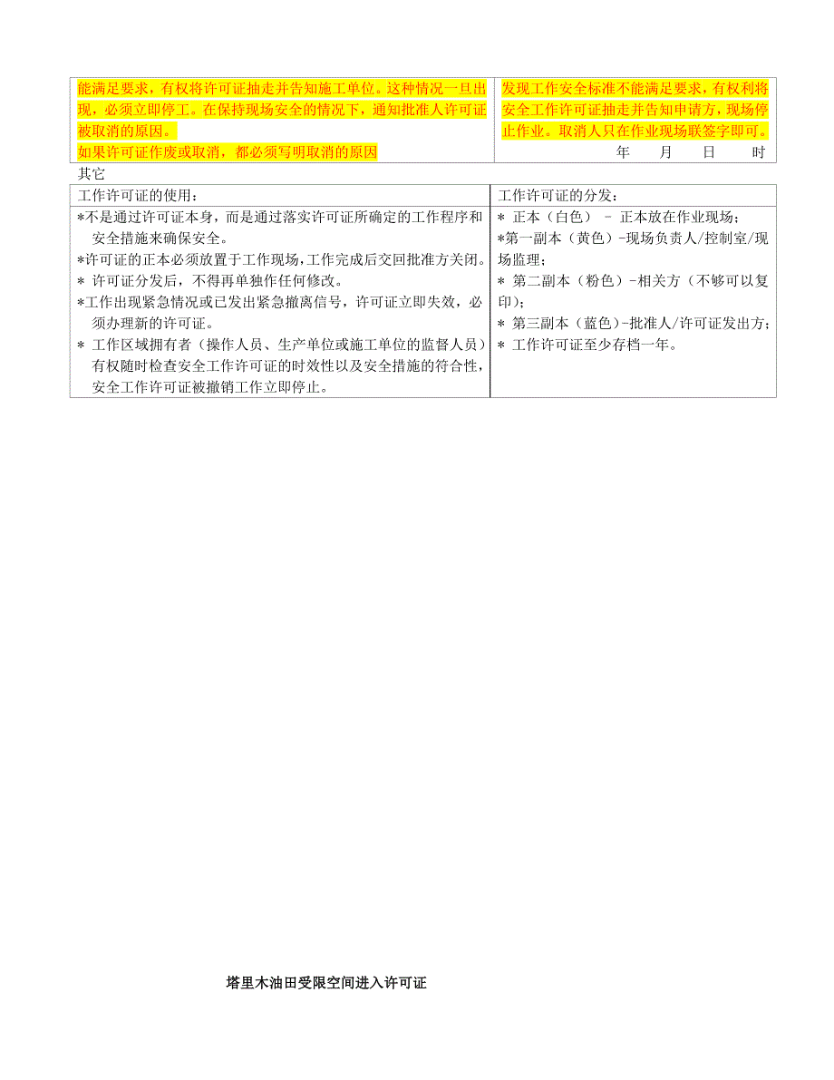 安全工作许可证及高危作业许可证填写规范(定稿)_第3页