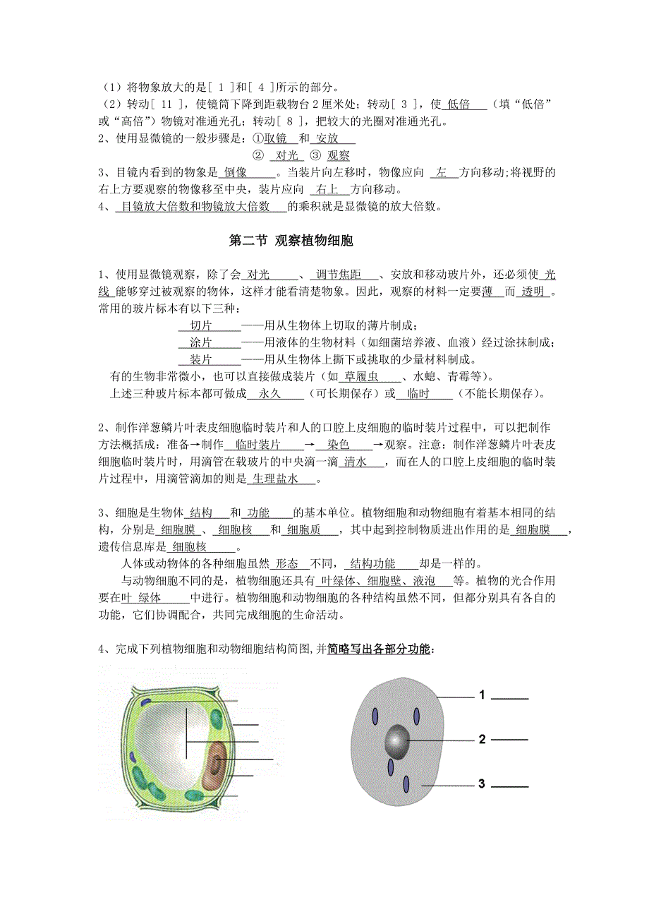 七年级上册生物复习填空.doc重点_第3页