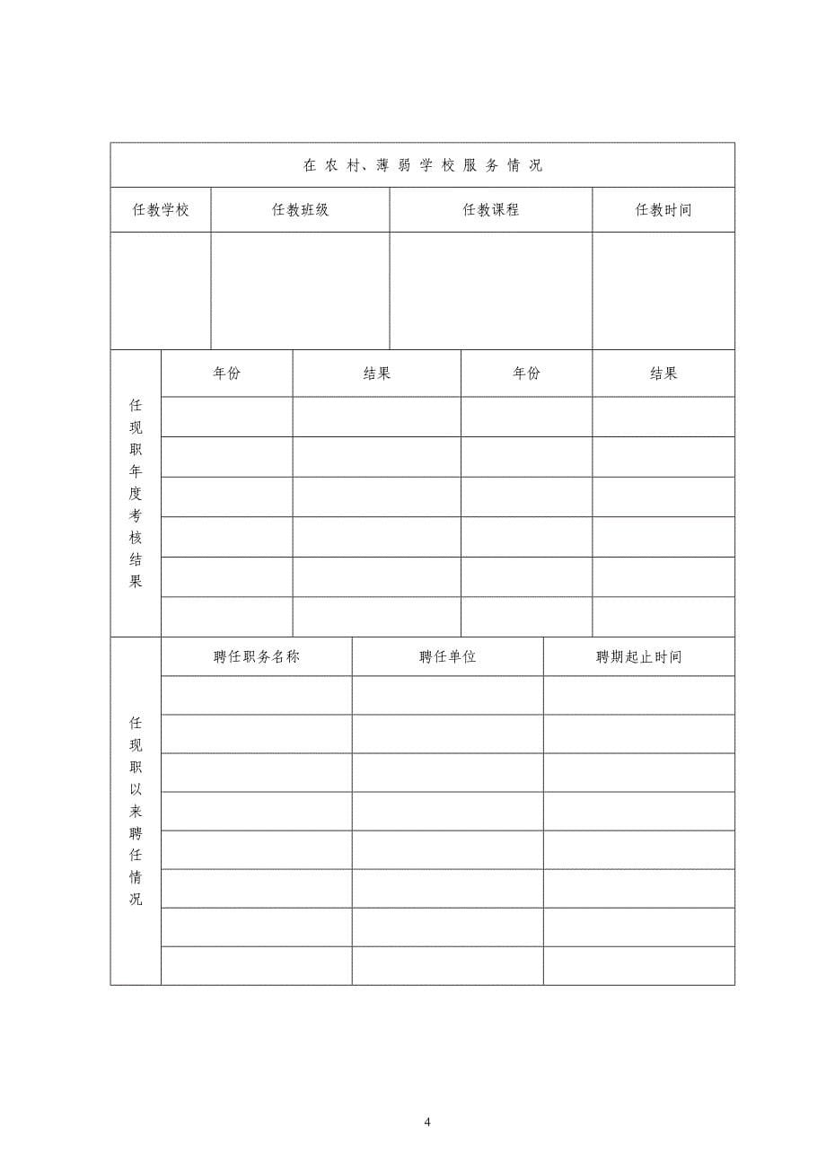 中小学教师、中专讲师、实验系列职称评审申报表_第5页