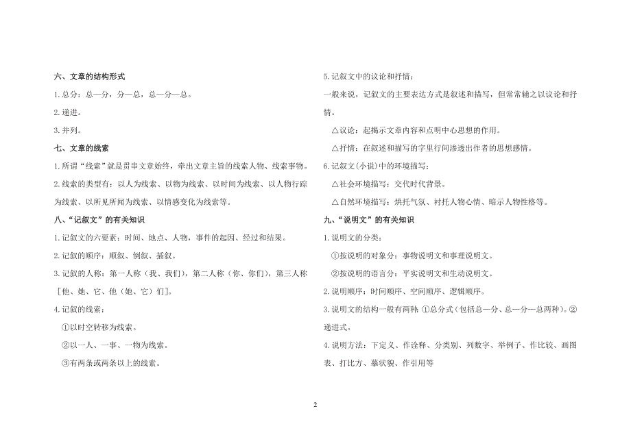 初中语文课外阅读答题方法和技巧_第2页