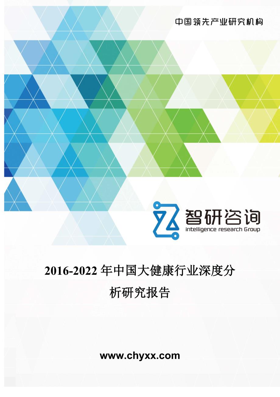 202016年-2022年中国大健康行业深度分析研究报告_第1页