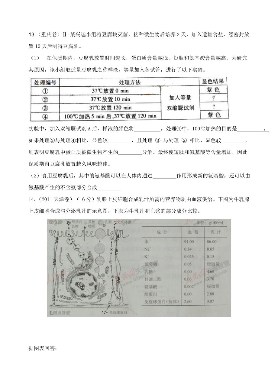 11年化合物和细胞的高考题_第3页