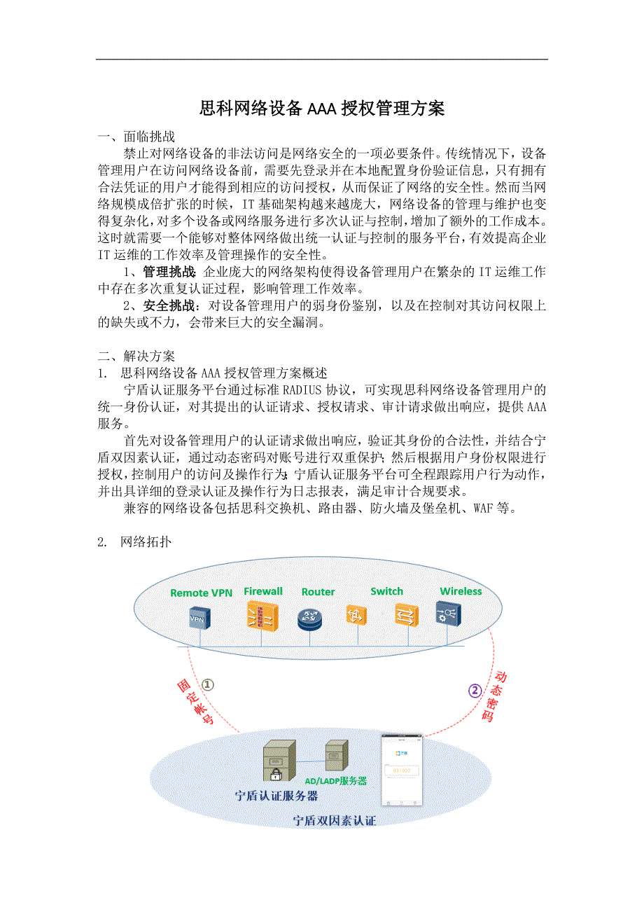 思科网络设备AAA授权管理方案_第1页