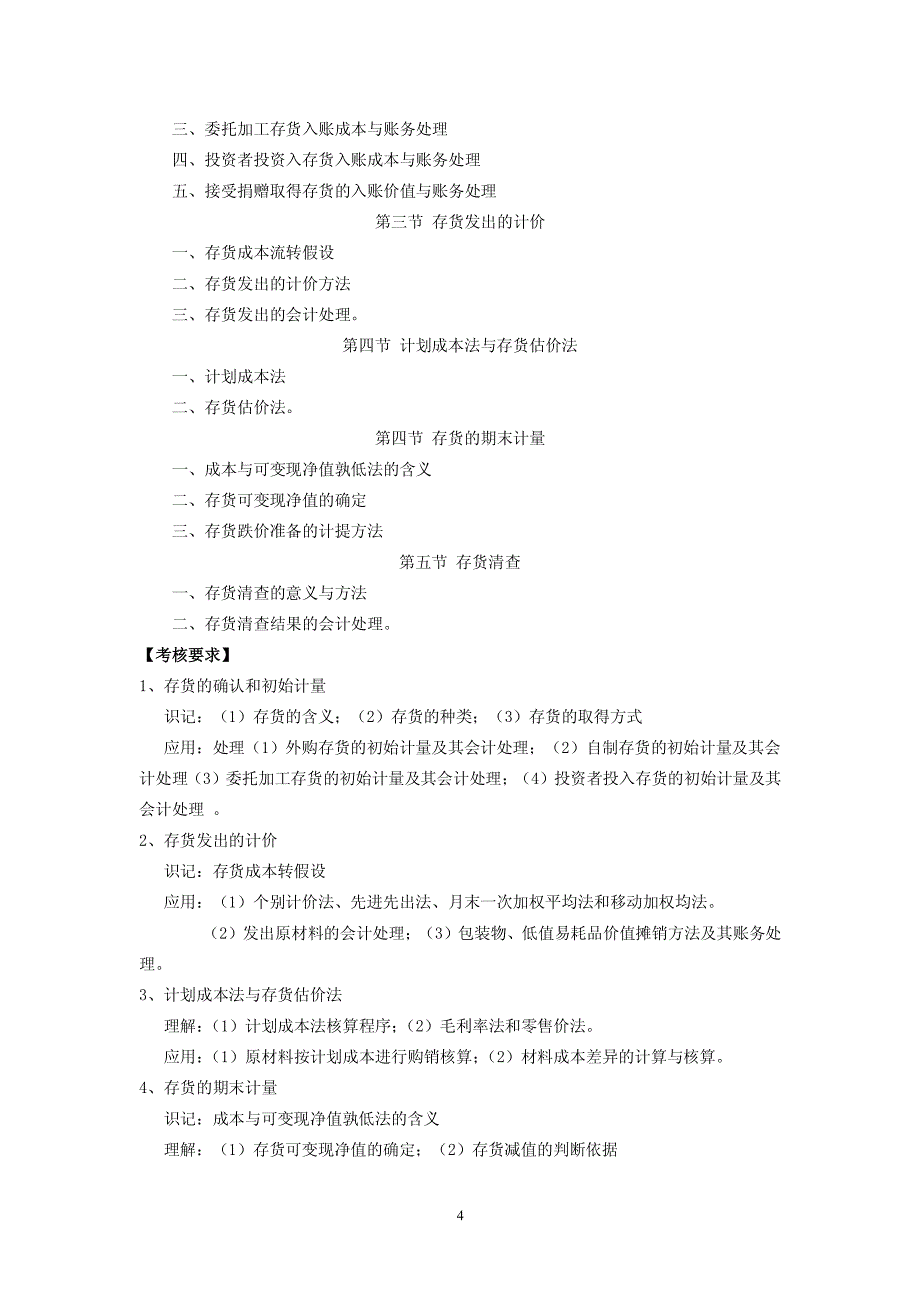 中级财务会计考试大纲[2]_第4页