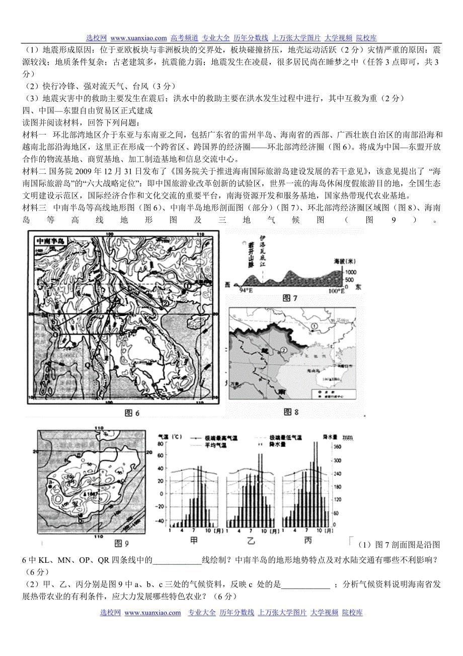 高中地理15个重要热点综合题参考资料_第5页