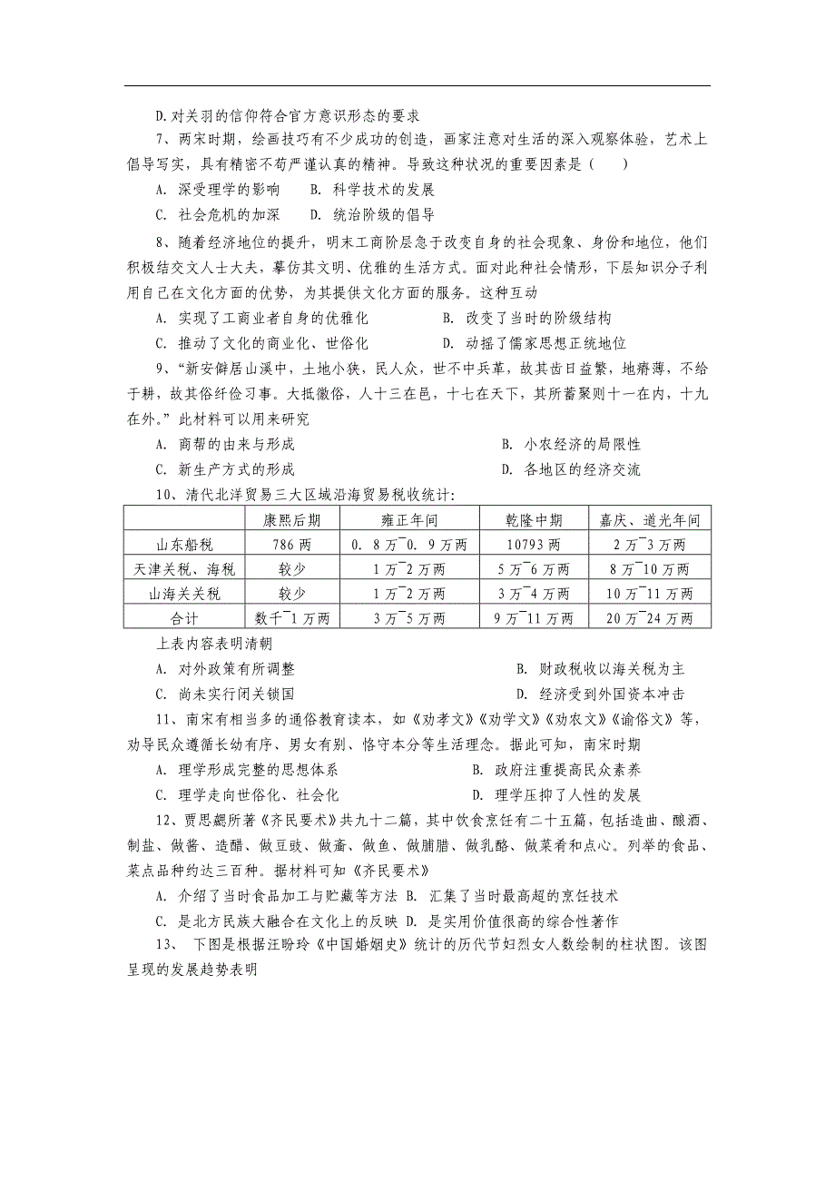 （高三历史试卷）-413-福建省泉港区第一中学高三上学期期中考试 历史_第2页