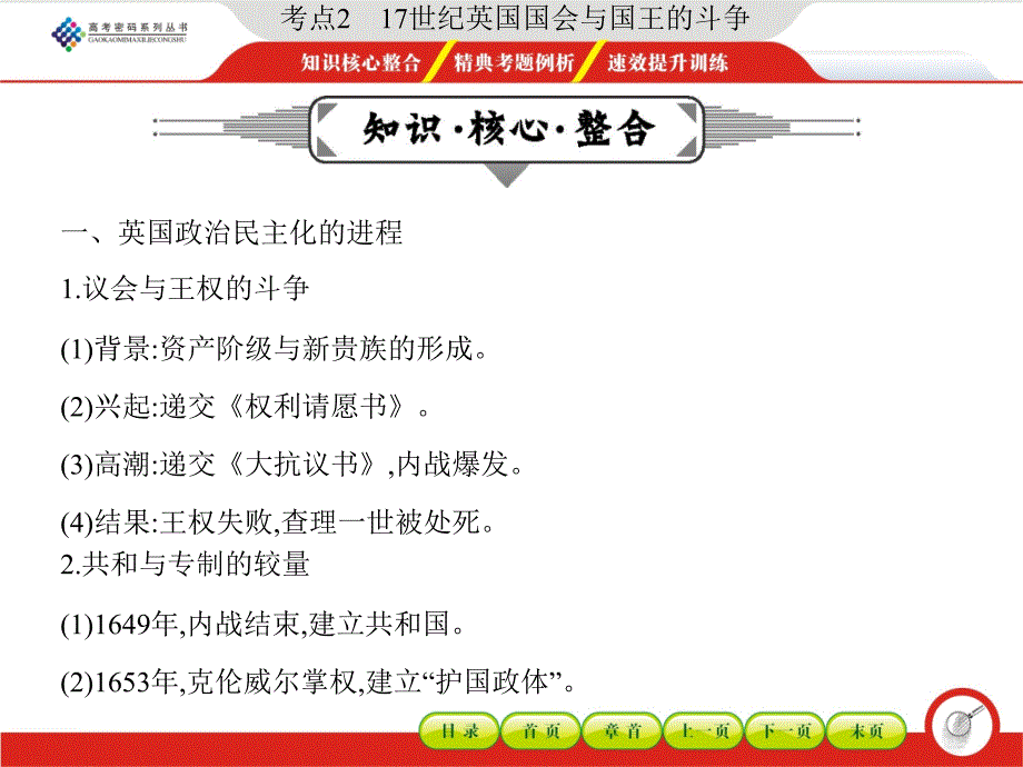 考点2 17世纪英国国会与国王的斗争_第1页