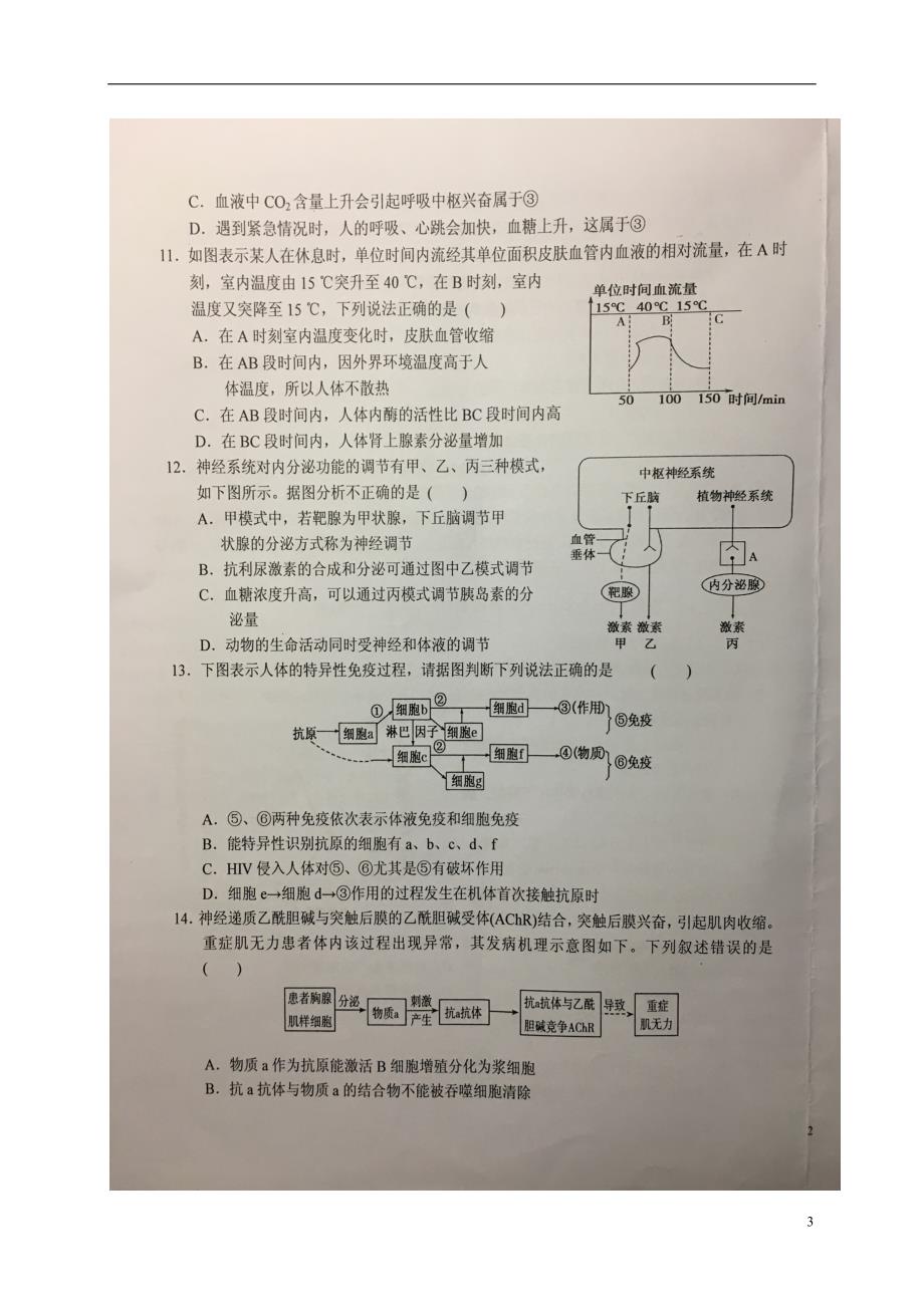 安徽省六安市2016-2017学年度高二生物下学期第二次段考试题_第3页