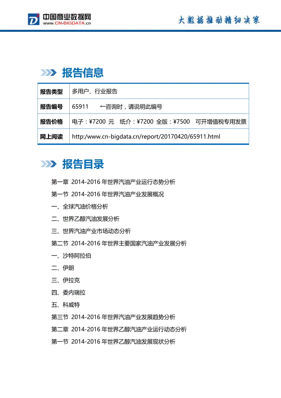 (十三五)20172022年中国汽油行业发展前景预测及投资策略规划分析报告(目录)_第2页