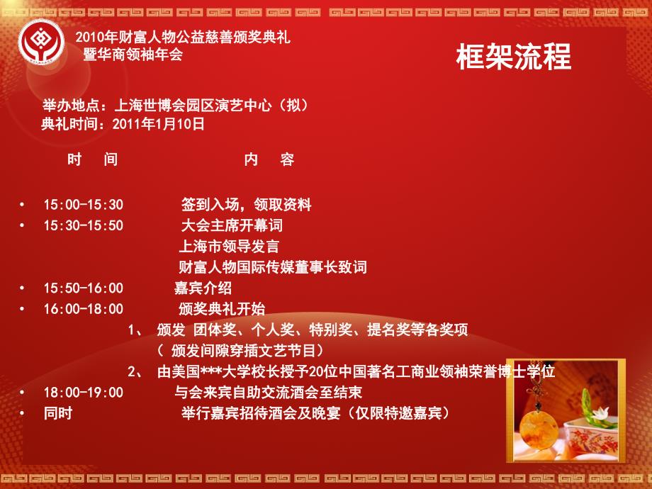 财富人物慈善颁奖典礼暨华商领袖年会方案（赞助）ppt培训课件_第3页