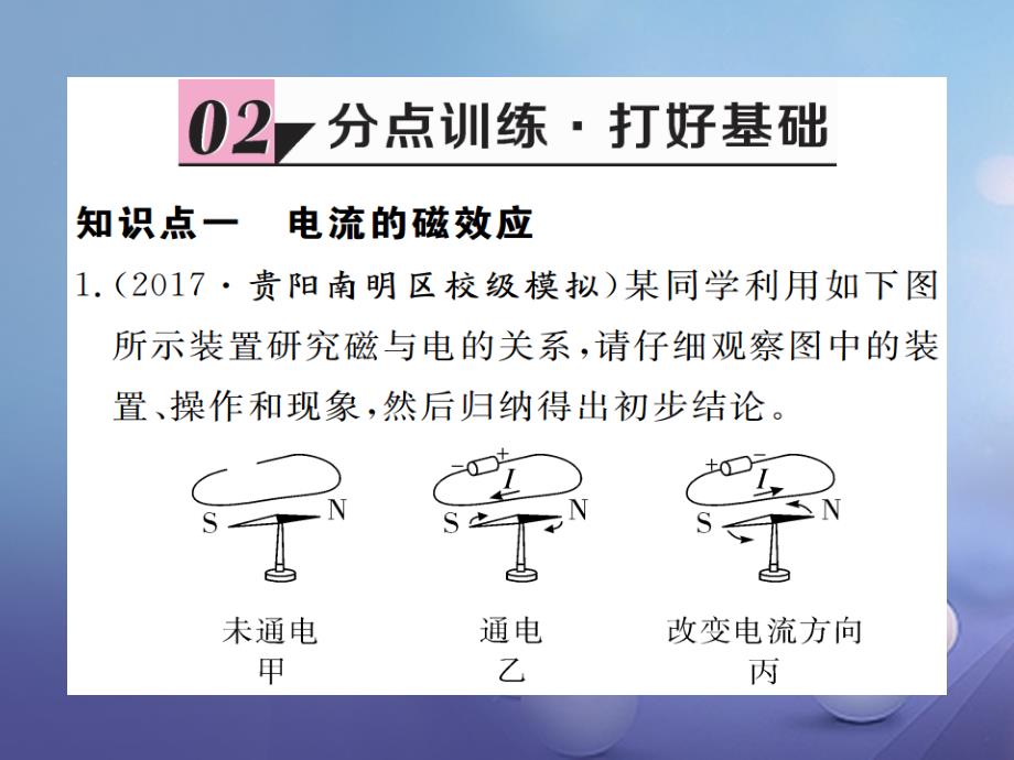 贵州专用九年级物理全册20.2电生磁作业课件新版新人教版_第4页