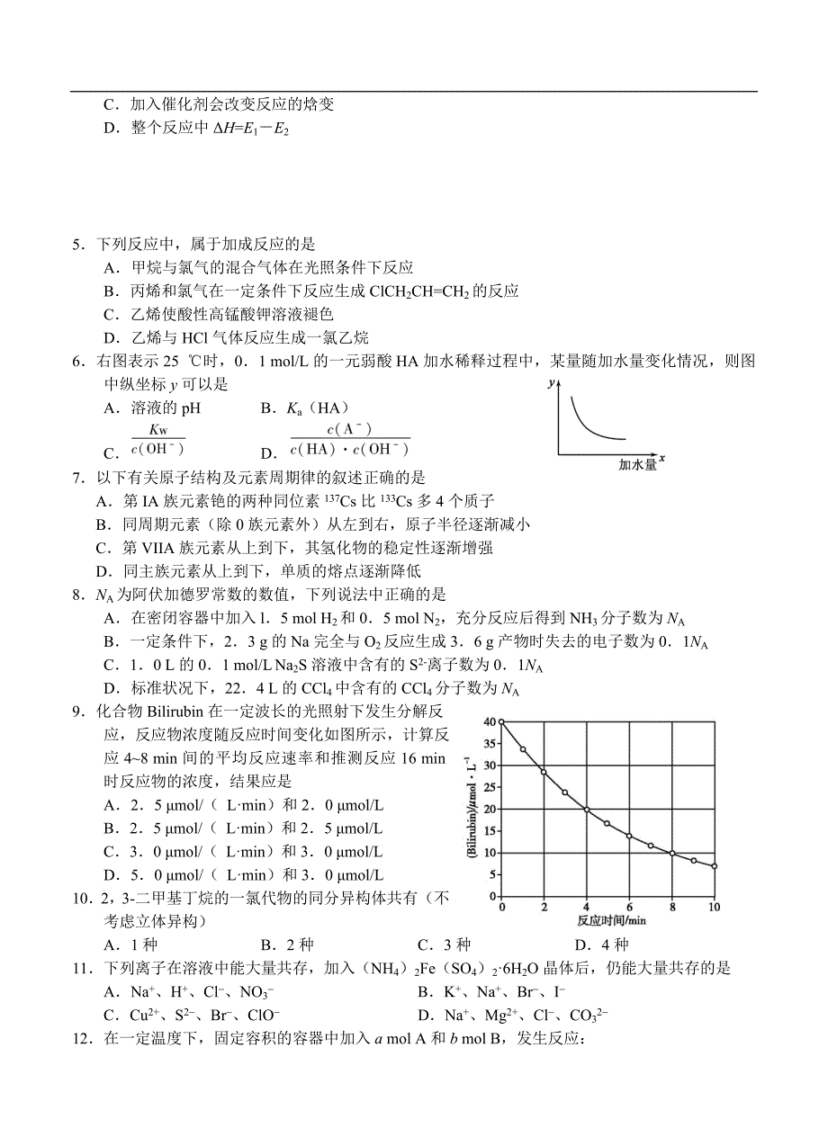 （高三化学试卷）-903-河南洛阳市—学年度高三年级统一考试 化学_第2页