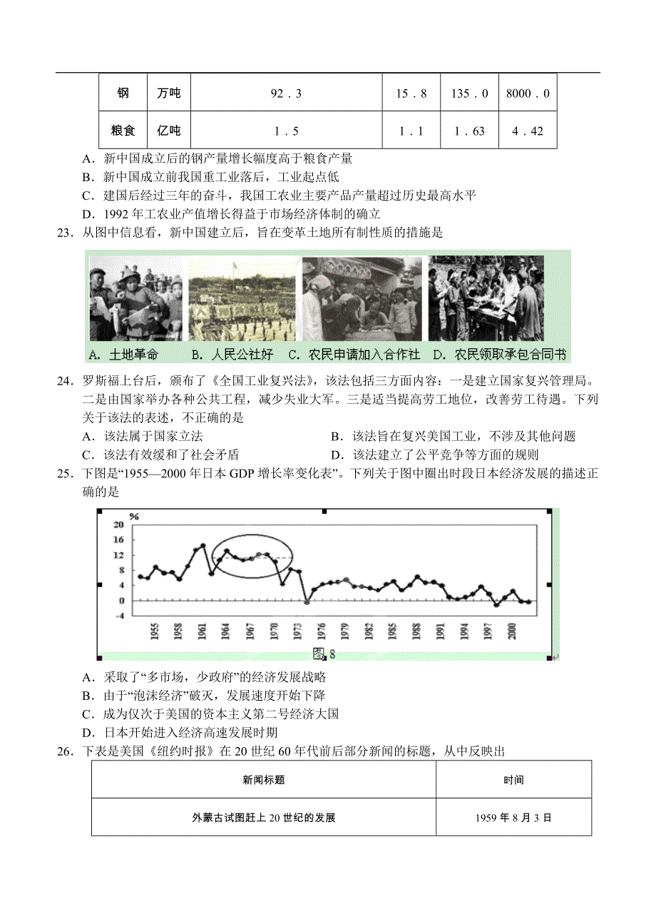 （高三历史试卷）-854-河南省淇县一中高三上学期第四次模拟历史试题_第4页