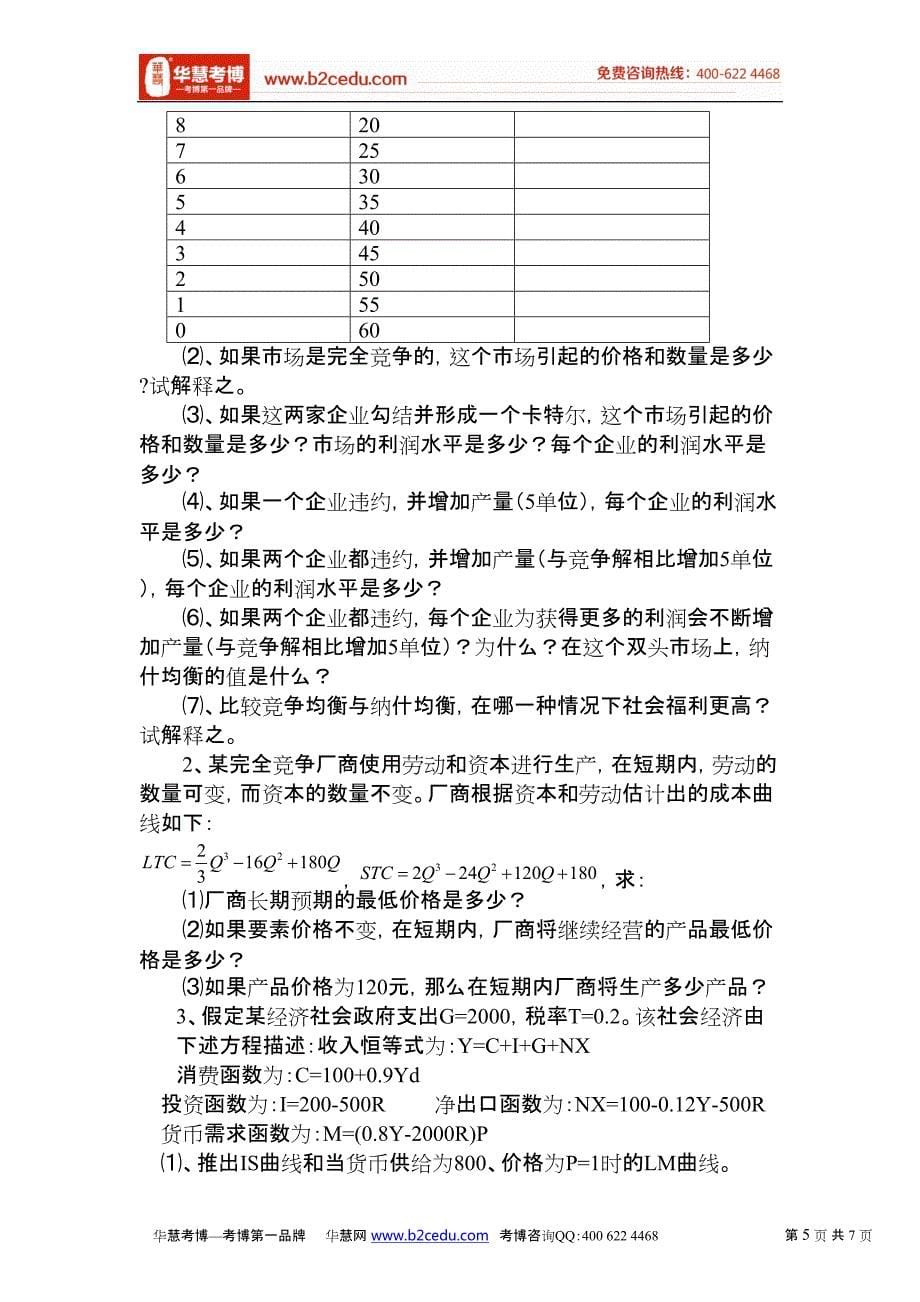 青岛科技大学2011年硕士研究生入学考试西方经济学试题_第5页