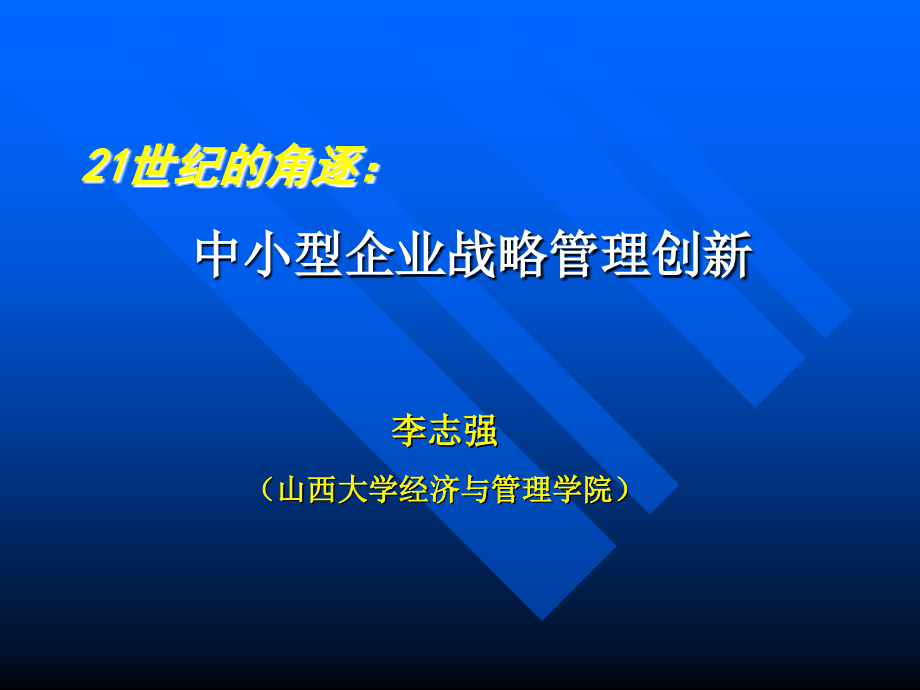 21世纪的角逐：中小型企业战略管理创新_第1页