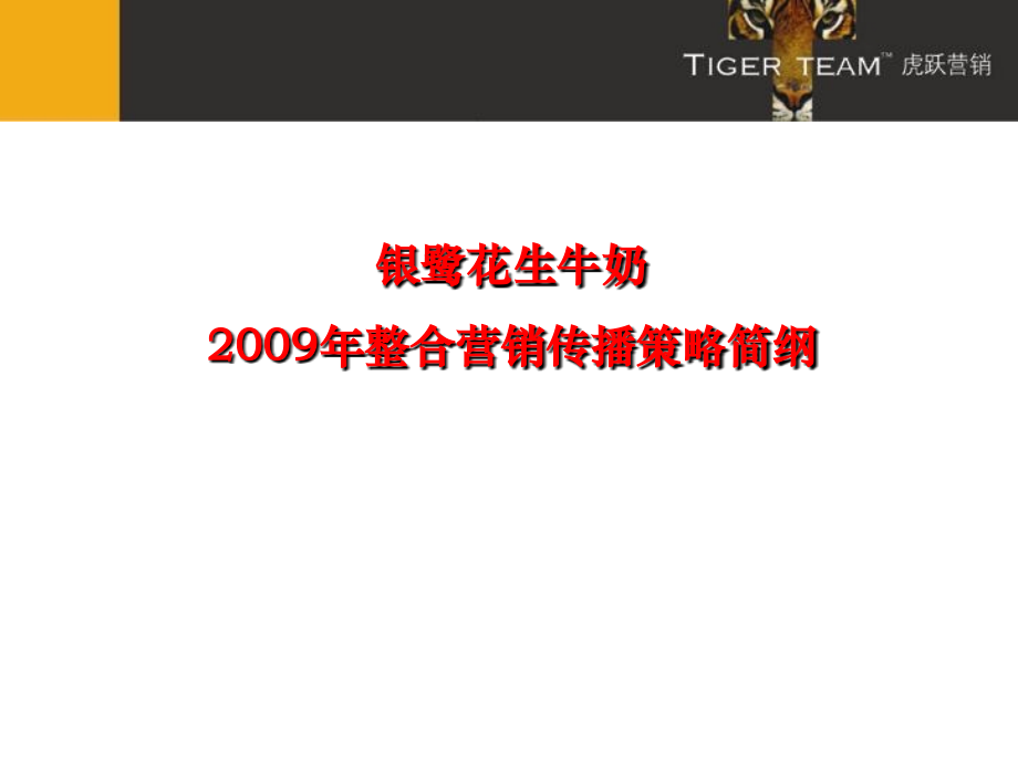 TIGERIDEA银鹭花生牛奶2009年品牌整合营销_第1页