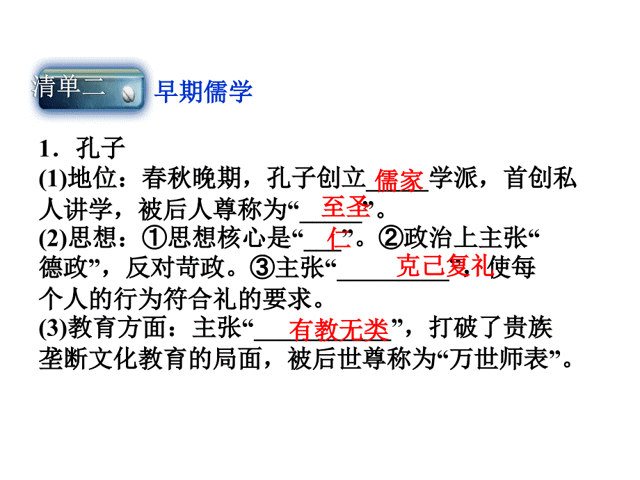 2012优化高考历史总复习课件：第12单元第26讲 “百家争鸣”、儒家思想的形成_第4页