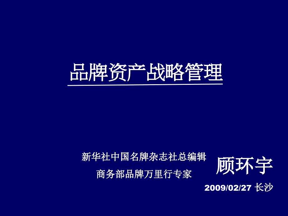 品牌资产战略管理--品牌资产_第1页