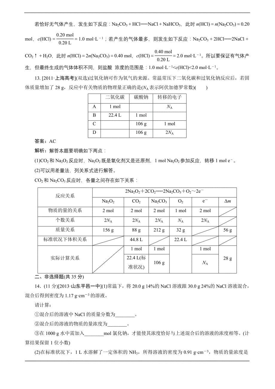 2014高考化学一轮复习 课时训练第1章 第2节_第5页