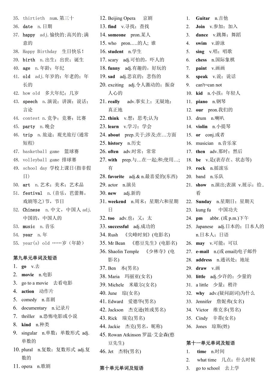 七年级英语单词表(新课标)_第4页