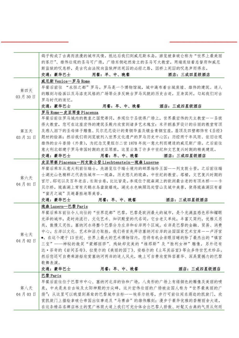 匈德法荷比卢奥意梵瑞列十一国十四天行程_第2页