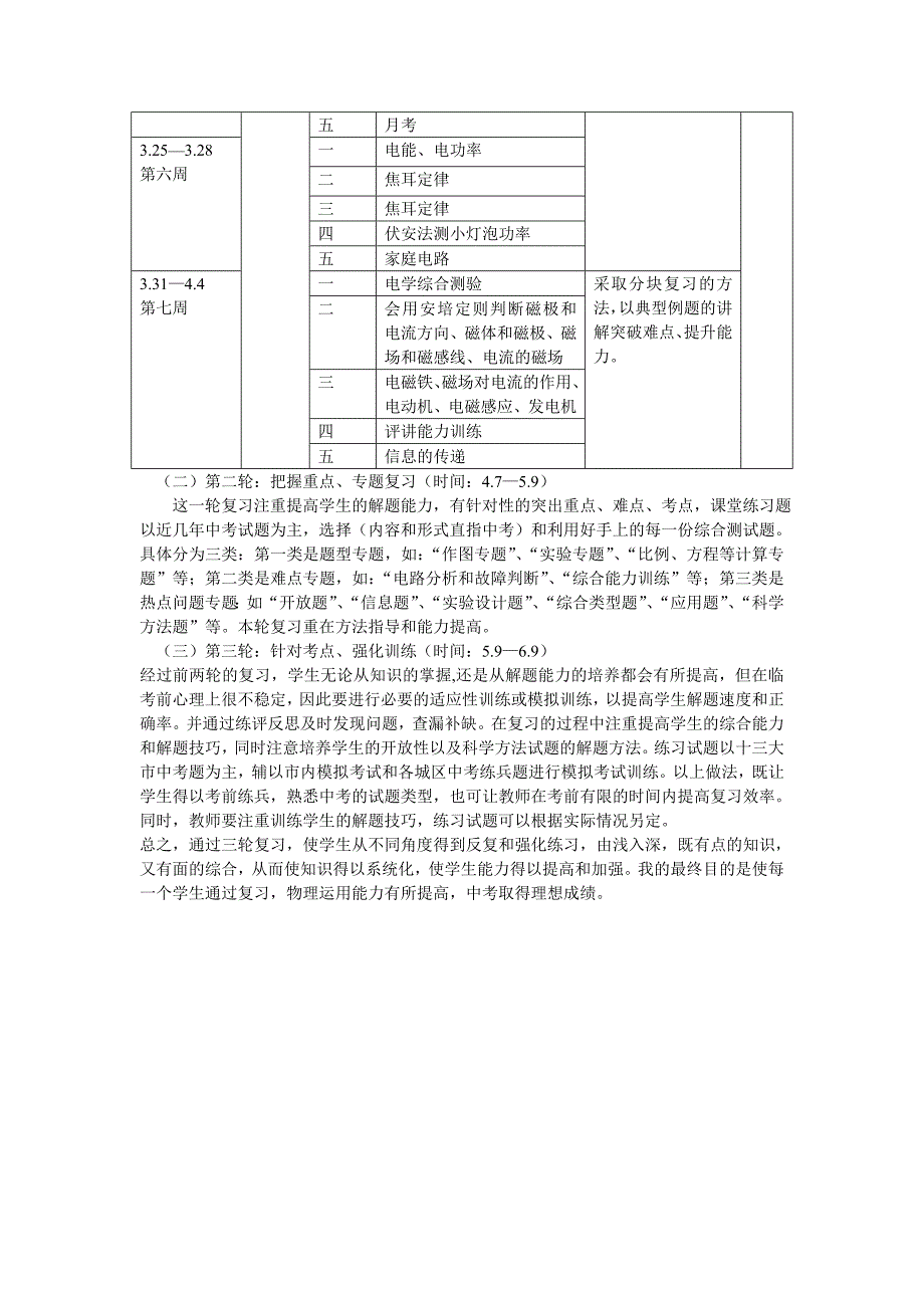 初三下物理复习计划_第3页