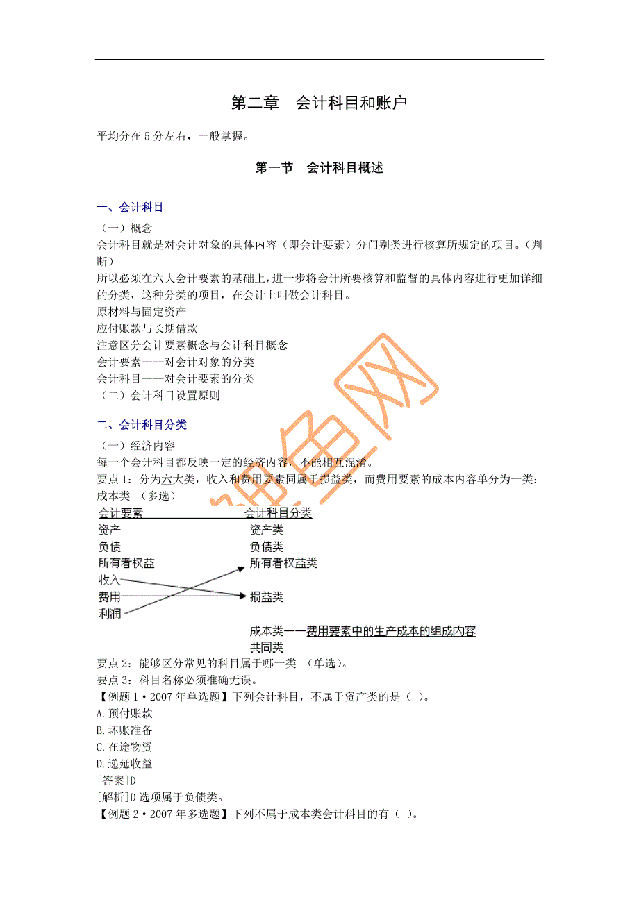 会计从业资格考试《会计基础》主要内容辅导-02章_第1页