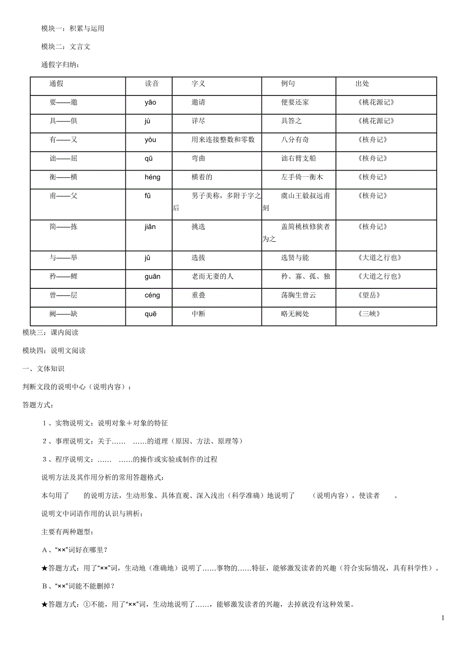 中考复习答题技巧及知识点总结_第1页