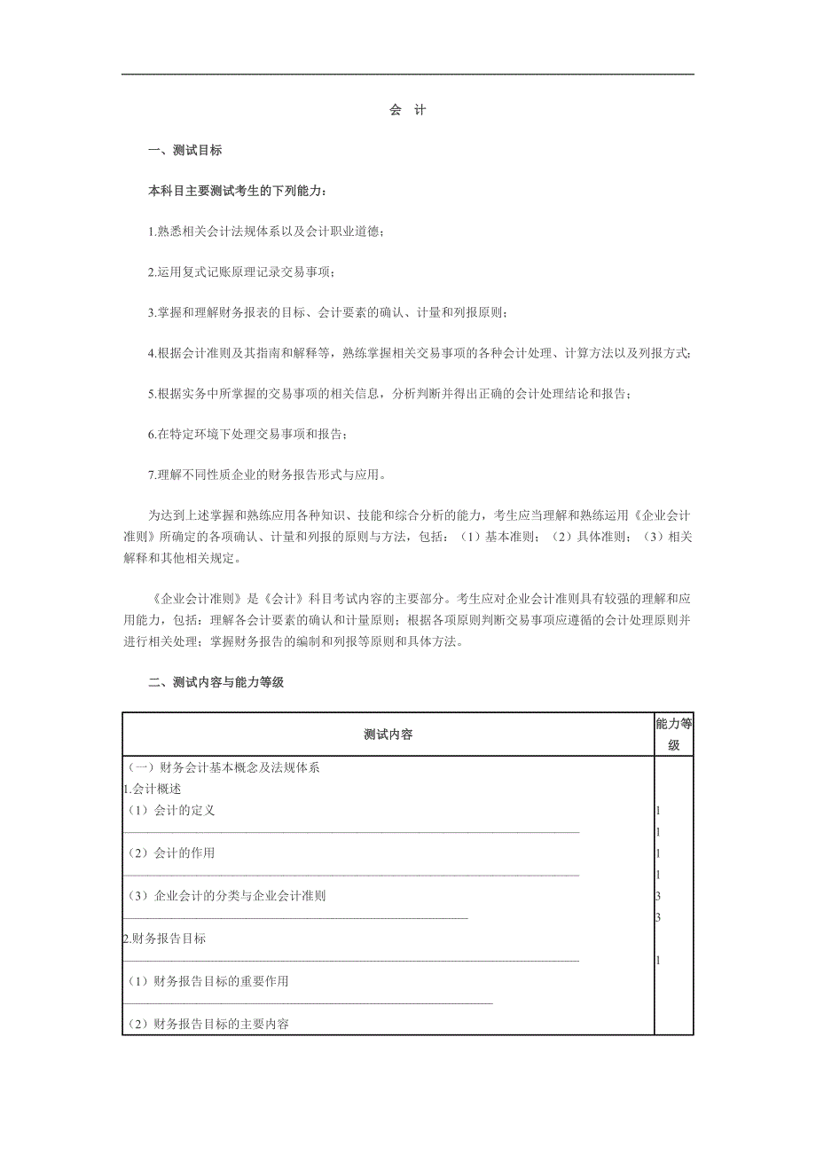 2012CPA《会计》考试大纲_第1页