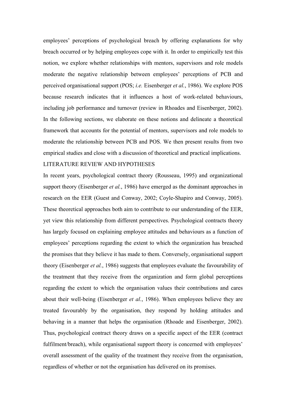 指导者，监督者和行为榜样：他们会减少心理契约违背的影响吗？[文献翻译]2011-01-04_第3页