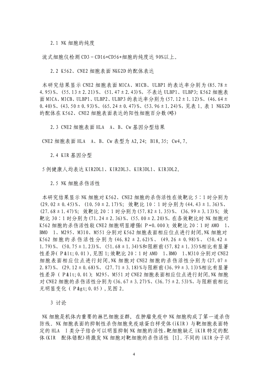 NKG2D介导NK细胞对鼻咽癌细胞杀伤作用的体外研究_第4页