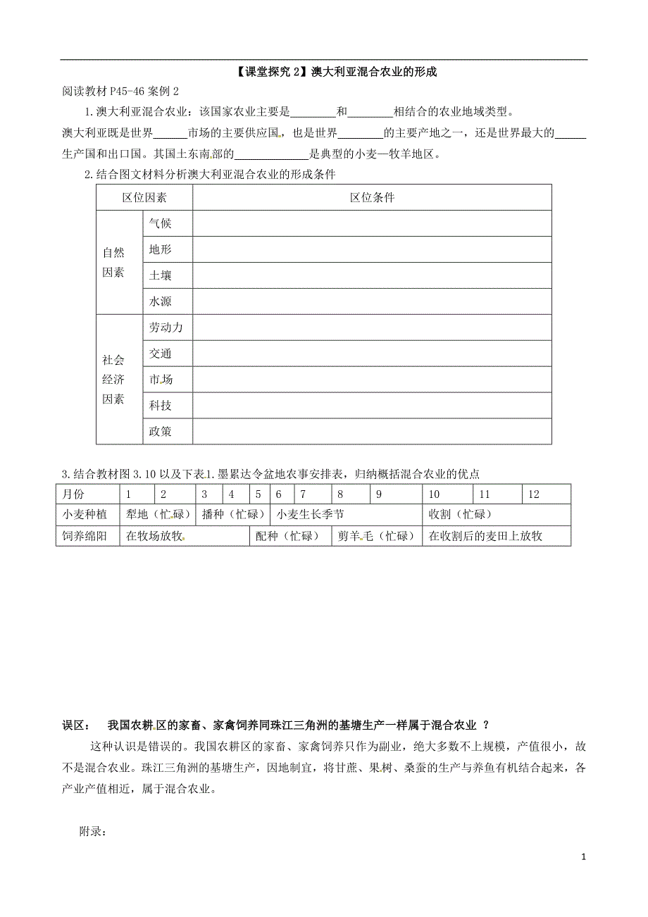 四川省成都市高中地理 第三章 农业地域的形成与发展 3.1 农业的区位选择 第四课时学案（无答案）新人教版必修2_第2页