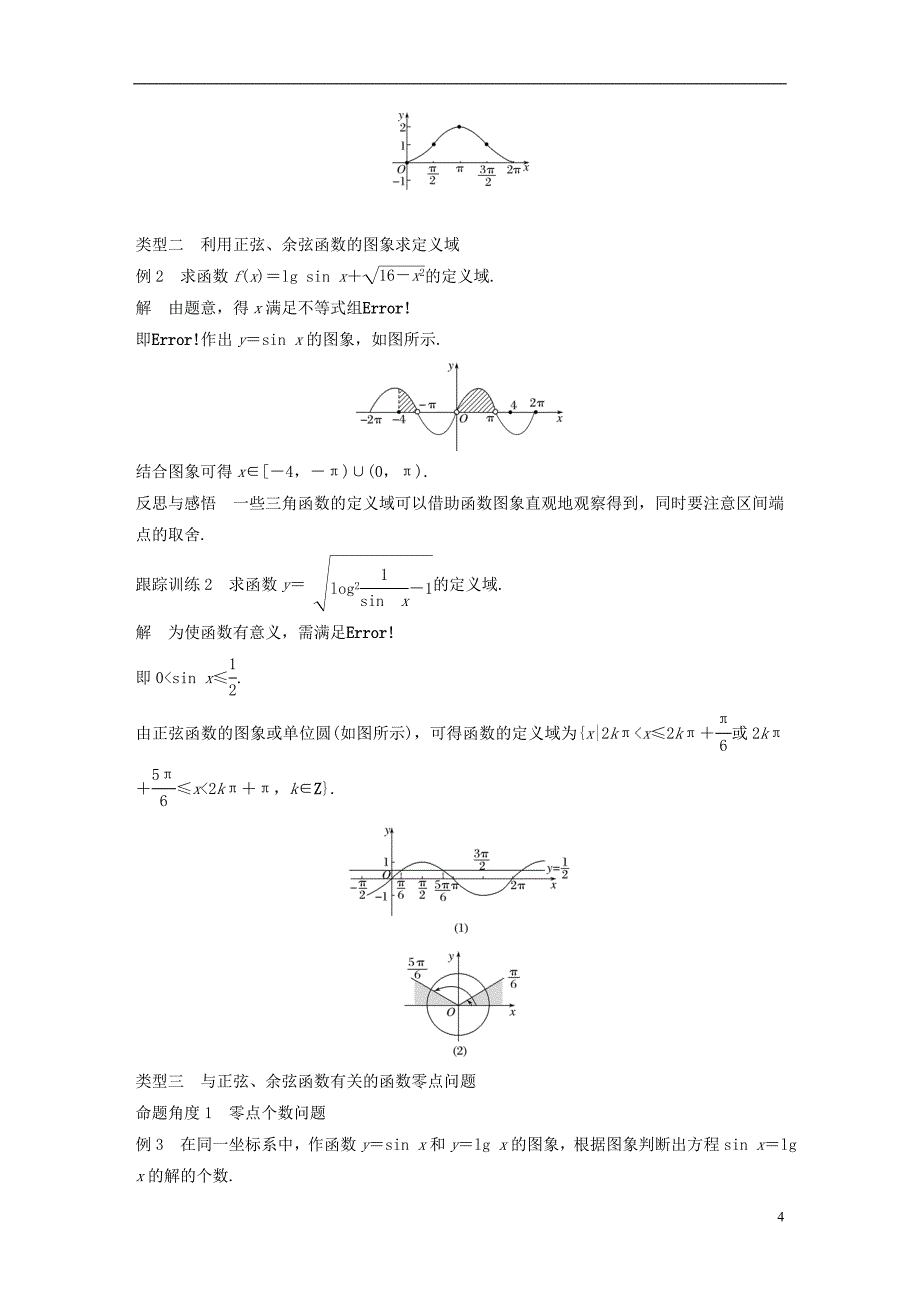 2018版高中数学 第一章 三角函数 1.4.1 正弦函数、余弦函数的图象导学案 新人教a版必修4_第4页